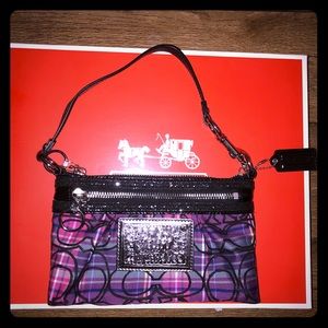 ✨sale✨Coach Poppy Purple Plaid Purse!